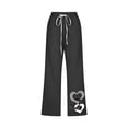 thumbnail image 3 of Cameland Pantalon Capri pour Femmes Décontracté Été Coton Lin Pantalon à Cordon Droit Pantalon Imprimé, 3 of 4