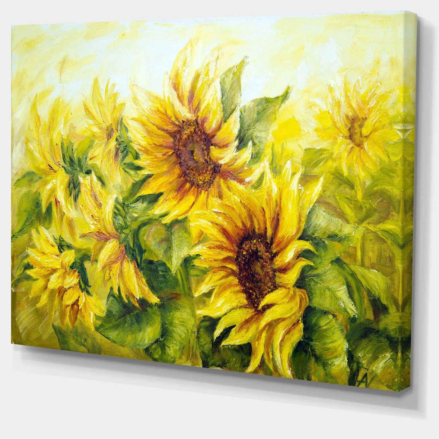 Designart Tournesols ensoleillés jaune vif Art mural sur toile