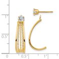 thumbnail image 2 of 14 Carats Or Jaune J Cerceau Poli W / Cz Boucles d'Oreilles, 2 of 2