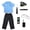 Police, variant on SATKULL 5pcs Police Costume for Kids, Role Play Dress-Up Set for 3 - 10 Years Old-Blue