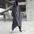 thumbnail image 2 of Men‘s Personality Dark Style Full Body Zipper Long Hooded Sweater Jacket, 2 of 6