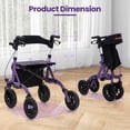 thumbnail image 3 of Goplus Déambulateur à Roulettes Pliable à Hauteur Réglable avec Siège, Sac de Rangement pour Aînés Violet, 3 of 10