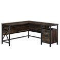 thumbnail image 1 of Sauder® Steel River L-Shaped Desk, Carbon Oak®, 423976, 1 of 9