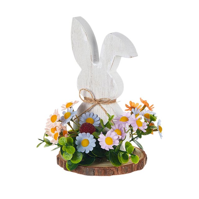 Binwennn Easter Bunny Decoration Wooden Table Centerpiece Rabbit Easter Tabletop Spring Decoration Farmhouse Easter Decorations For Home Kitchen Dining Room Keepsake Christmas Ornament Christmas Bulbs
