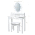 thumbnail image 2 of Costway Makeup Vanity Dressing Table Set w/10 Dimmable Bulbs and Touch Switch White, 2 of 10
