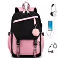 thumbnail image 1 of AIGIA School Bookbag with USB Charging Port Backpack Laptop Travel Shoulder School Book Bag Rucksack, 1 of 25