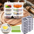 thumbnail image 2 of Lksixu Contenant à Condiments à Double Compartiment 8 Pcs Contenants à Condiments Doubles avec Couvercles Contenants à Collation à 2 Compartiments Contenants à Collation à Double Compartiment Gadgets de Cuisine, 2 of 9