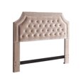 thumbnail image 4 of Iconic Home Chava Headboard Velvet Upholstered Button Tufted Double Row Silver Nailhead Trim Modern Transitional Full/, Queen, Taupe, 4 of 4