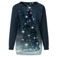 thumbnail image 5 of Costumes de Noël en Liquidation Mode Blouse à Manches Longues Imprimée de Noël Col Rond Chandail Décontracté Hauts Chandails Molletonnés Chandail Surdimensionné pour Femmes, 5 of 5
