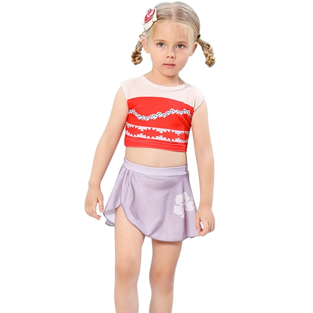 Maillot de Bain d'Été Deux Pièces pour Petite Fille, Bikini de Jeu de Rôle, Tankini pour Tout-Petit, Rouge, 3 à 10 Ans