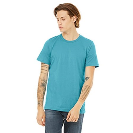 Bella Canvas Mens CVC Jersey Tee, 3XL, Heather Aqua