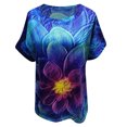 thumbnail image 3 of CHGBMOK T-Shirts Grande Taille pour Femmes Été T-Shirt Décontracté à Manches Courtes Imprimé Col Rond Blouse T-Shirt Hauts Dames Hauts de Plage Été en Liquidation, 3 of 4