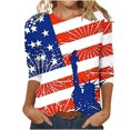 thumbnail image 1 of Birdeem Womens Fashion Short Sleeve Retro Round Neck Printed Loose Tops Blouse Three Quarter Sleeve, 1 of 1