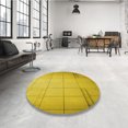 thumbnail image 4 of Ahgly Company Tapis de Zone Rond Lavable en Machine Intérieur Transitionnel Brun Doré Foncé, 5 Pieds Rond, 4 of 7