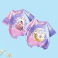thumbnail image 2 of Jamicy T-Shirts pour Filles Mode Enfants Hauts Mignons pour Filles 2 Pcs Manches Courtes T-Shirts d'Été Mode T-Shirts Graphiques Col Rond Chandail, 2 of 3