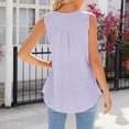 thumbnail image 5 of Timegard Womens Tank Tops Round Neck Button Ruched Eyelet Sleeveless Top Casual Tunic Top for Leggings, 5 of 5