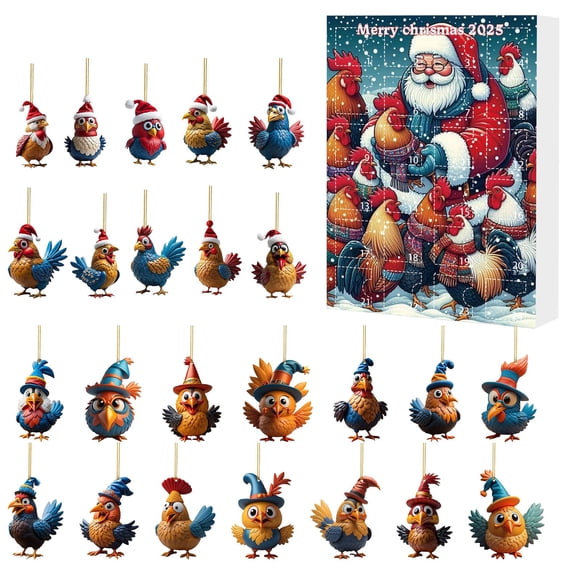 TIELUTT 2D Interesting Chicken Ornaments Countdown Calendar Set Cute Chicken Digital Countdown Timer Sports Short Cycle Timer Hydroponics Teeth Games for Kids 20 Second Hand Washing Timer Motion Time