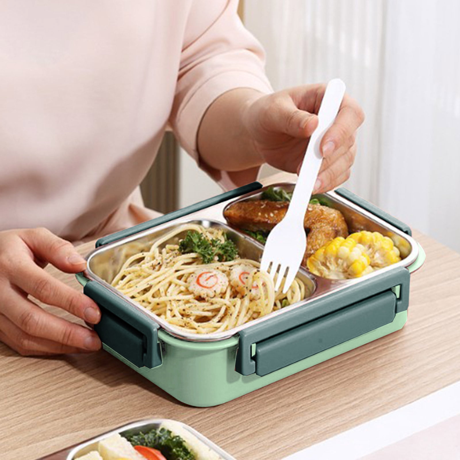 Bento Lunch Box,304 Stainless Steel Lunch Box Sealed Lunch Box Portable Lunch Box for Students and Office Workers Microwaveable Lunch Box,Bento Box Adult Lunch Box,Adult Lunch Box