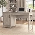 thumbnail image 2 of Atlin Designs Bureau d'Ordinateur en Bois Style Ferme avec Rangement, Gris, 2 of 9