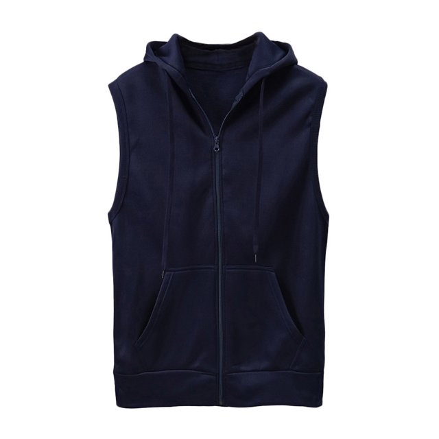 Qertyioot Gilet Sans Manches à Capuche pour Hommes