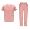 thumbnail image 1 of ZVNAH Ensemble de Sarraus Médicaux pour Femmes - Haut Classique à Col en V et Pantalon Cargo de Sarrau Extensible, Uniforme d'Infirmière, Tenue de Sarrau, 1 of 7