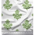 thumbnail image 1 of Soimoi Green polyester Crepe Fabric Leaves & Floral Block Decor Fabric Printed Yard 42 Inch Wide, 1 of 4
