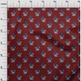 thumbnail image 2 of oneOone Polyester Lycra Fabric Leaves & Floral Block Printed Fabric 1 Yard 56 Inch Wide, 2 of 4