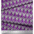 thumbnail image 2 of Soimoi Modal Satin Fabric Leaves & Floral Block Print Fabric by Yard 42 Inch Wide, 2 of 3