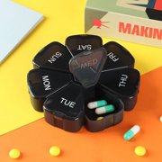 Antqov Weekly Pills Organizer Color Portable Box Sorting Storage Box Plastic Box Seven-Grids Box