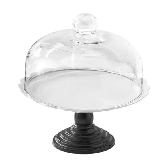 KLKCMS Cake Stand with Glass Dome Lid Multipurpose Footed Bread Storage Cake Holder 10 Inch
