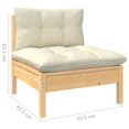 thumbnail image 4 of vidaXL 12 Piece Garden Lounge Set with Cream Cushions Solid Pinewood, 4 of 5