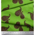 thumbnail image 2 of Soimoi Voile de Coton Vert Tissu Imprimé Cachemire Bordeaux 1 Yard 56 Pouces de Large, 2 of 3