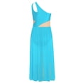 thumbnail image 4 of Moggemol Robe de Danse Ballet Lyrique pour Filles, une Épaule Sans Manches, Découpe Haute et Basse, Robe en Maille Fluide, Bleu Clair 8, 4 of 7