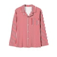 thumbnail image 2 of Timdgard Womens Pajamas Outfits Striped Lapel Button down Shirts Pants Lounge Sets Fall Loose Sleepwear, 2 of 4
