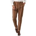 thumbnail image 1 of INSPIRE CHIC Men's Striped Slim Fit Contrast Color Drawstring Dress Pants 38 Brown, 1 of 7