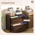 thumbnail image 4 of HOMCOM 2 Drawer Filing Cabinet with Lock, Keys and Hanging Bar, Brown, 4 of 10