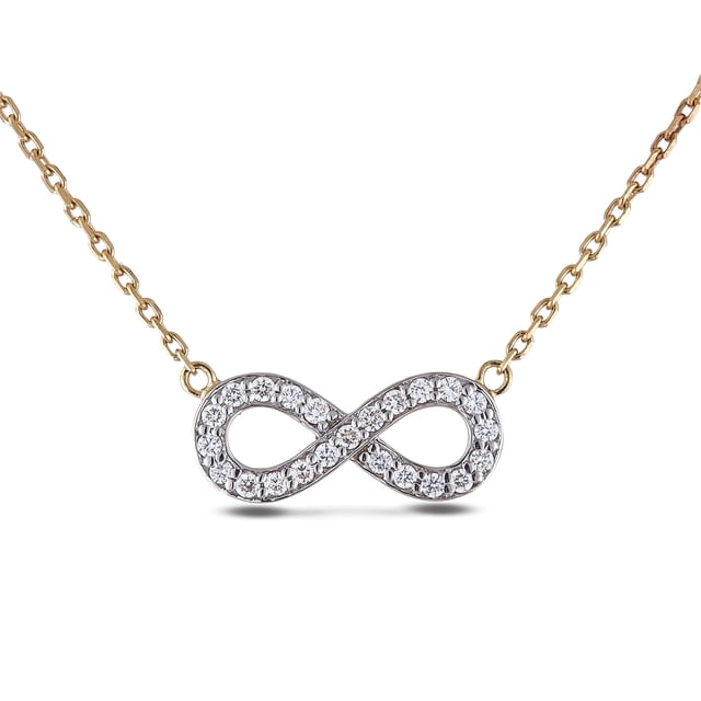 10k Gold 0.30 Cttw Canadian Diamond Infinity Necklace