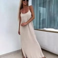 thumbnail image 2 of Xfvqtps Womens Solid Color Sleeveless Slip Dress Casual Loose Beach Slip Maxi Sundress for Spring Summer, 2 of 6