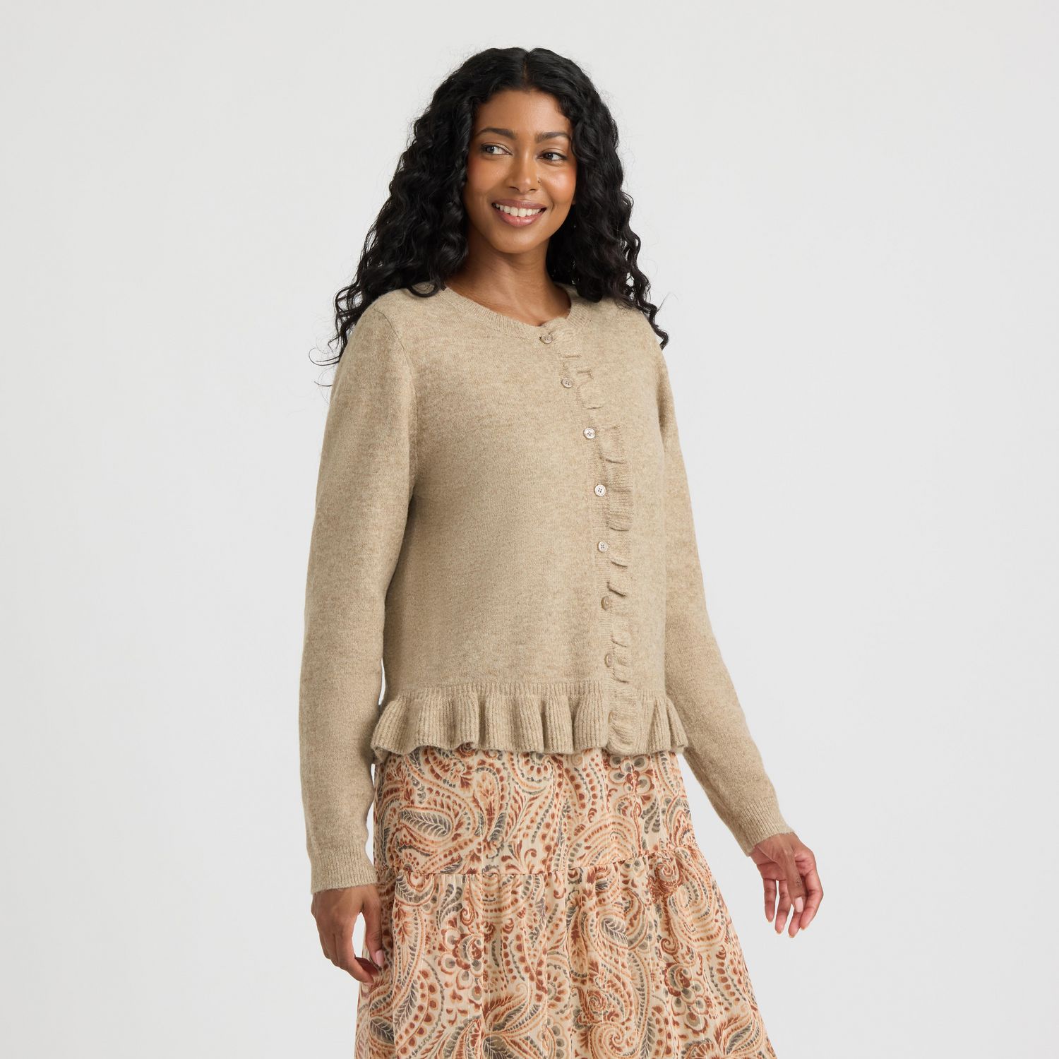 Cardigan orné de volants à l’avant et l’ourlet Mexx pour femmes