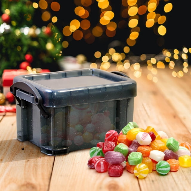 Candy Color Mini Storage Box with Lock - 0.14L Transparent Acrylic Jewelry Organizer, Portable Small Glove Box for Cosmetics & Office Supplies