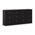 thumbnail image 2 of Levan Home Commode Contemporaine Grand à 6 Tiroirs Double pour Chambre, Noire, 2 of 14
