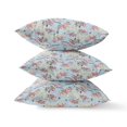thumbnail image 2 of Roses Sprayed Stars Throw Fabric Pillow in Gray Indigo Red 16x16, 2 of 6