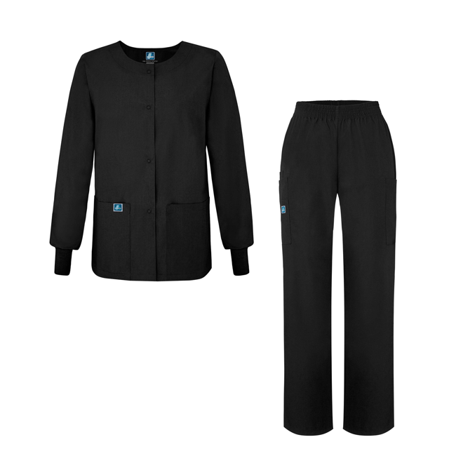 Adar Universal Women's Scrub Set - Warm-Up Scrub Jacket and Elastic Pull-On Pants