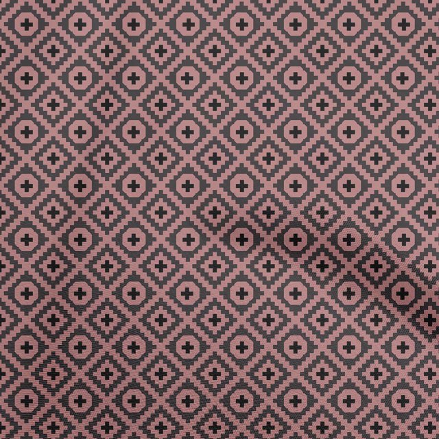 oneOone Cotton Poplin Maroon Fabric Geometric Craft Projects Decor Fabric Printed By The Yard 42 Inch Wide