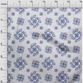 thumbnail image 3 of oneOone Rayon Royal Blue Fabric Florals Craft Projects Decor Fabric Printed By The Yard 56 Inch Wide, 3 of 4