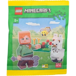 LEGO Minecraft: Alex Minifigure with Baby Llama and Bee