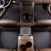 tredstone Leather 5 Pcs Waterproof Leather Car Floor Mats Mats Car Floor Mats Protects Car Floor Anti-Slip Black