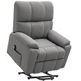 thumbnail image 1 of HOMCOM Lift Chair, Electric Reclining Chair with Side Pocket, Remote, Grey, 1 of 10