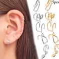 thumbnail image 2 of 10 Pcs Boucles d'Oreilles à Clip Cartilage Unisexe Ear Cuff Boucles d'Oreilles Non Percées, 2 of 10