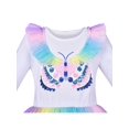 thumbnail image 4 of Robe Fille Arc-en-Ciel Papillon Brodé Manches Longues Robe de Soirée 7 Ans, 4 of 6